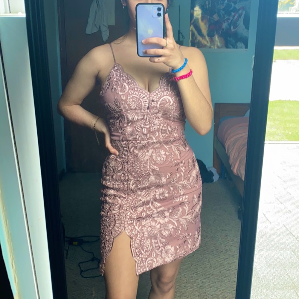 Windsor floral dress with slit